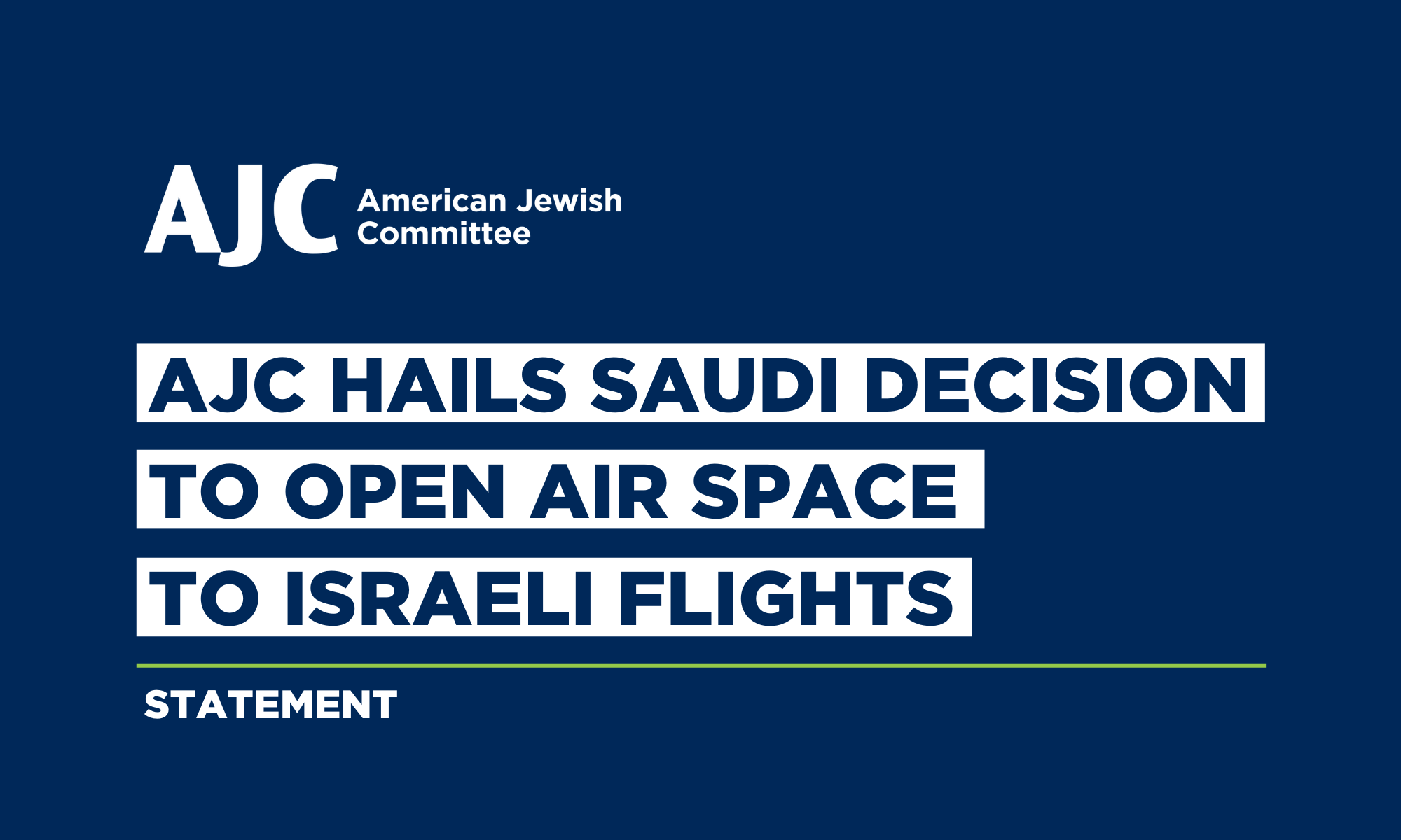 AJC Hails Saudi Decision to Open Air Space to Israeli Flights | AJC ...