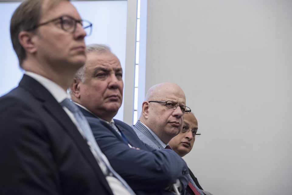 From leftt: German PSC Ambassador Michael Flügger; Ambassador Papastavrou Andreas, Greek Permanent Representative to the EU; Ambassador Nicholas Emiliou, Cypriot Permanent Representative to the EU; Egyptian Ambassador to the EU/NATO Khaled El Bakly  From leftt: German PSC Ambassador Michael Flügger; Ambassador Papastavrou Andreas, Greek Permanent Representative to the EU; Ambassador Nicholas Emiliou, Cypriot Permanent Representative to the EU; Egyptian Ambassador to the EU/NATO Khaled El Bakly